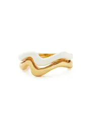 Missoma Squiggle Curve Two Tone 18kt Gold-plated Ring - White Size Q