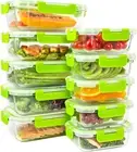 10 Pack Glass Meal Prep Containers Set, Food Storage Containers with Airtight Li