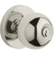 Baldwin 5215.055.ENTR Keyed Modern Knob W/ Contemporary Rose POLISHED NICKEL New