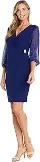 [R&M Richards] Women's Elegant 3/4 Sheer Sleeve Cocktail Dress
