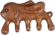 PACKOVE Comb Handmade Scalp Massager Tool with Rabbit Design for Relaxation and Fatigue Relief Durable Sandalwood Material for Scalp Tension Massage