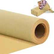 BEISHIDA Brown Gift Wrapping Paper Roll, 15in X 32ft Kraft Bulletin Board Paper Gift Wrap for Christmas Mother's Day Valentine's Day Graduation, Flower Wrap