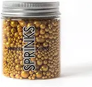 Sprinks Bubble and Bounce Sprinkles 75g - Matte Gold | Edible Gold Decorations | Cake Sprinkles | Gold Cupcake Sprinkles | Creative Sugar Cachous | Glamorous Dessert Toppings | Baking Essentials