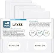 Folders with Pockets, LAYZZ 60 Pack Paper Pocket Folders, 2 Pocket Folders Fits Letter Size Paper, for School Office and Home (White)