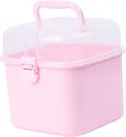 Ipetboom 1pc First Aid Box Storage Box Empty Container Kit Mini Kit Liter Shaker Portable Small Bucket with Lid Softener Dispenser Roulette Pill Organizer Large Plastic Pink