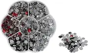 Fdit 1000Pcs Hot Fix Rhinestones, Decoration Accessories, 6 Colors Glass Flat Bottom, Clothing Shoes Nail Art, Iron Heat Transfer Glue