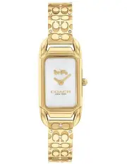 [Coach] Cadie Ionic Plated Steel And Crystals Dial Watch in Gold