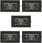 5pcs Mini Wireless Thermometer and Hygrometer Reptile Humidity Meter Outdoor Digital Hygroscope Fridge Thermometer Accurate Humidity Measurement