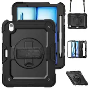 MCC Shockproof iPad Air 11" 2024 M2 Strap Rugged Case Cover Apple 6th Gen 6 [Black]