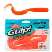 Berkley Gulp Grub Soft Bait 6in/15cm Salmon Red
