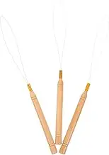 PHENOFICE Manual Beading Tool 3pcs Bead Threader Set Wooden Handle Stainless Beading Needles for DIY Jewelry Making for Necklace Bracelet Beading Embroidery