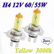 Halogen Bulb H4 12v 60/55w Yellow 3000k Headlight Glass Car Light Auto Lamp 2 Pcs(1 Pair) Yalo
