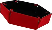 UPKOCH Dice Storage Box Tray Hexagon Collapsible Poker Egg Dice Holder Leather Storage Case