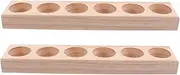 GOOHOCHY 6 Slot Essential Oil Bottle Holder Stand Compact Wooden Display Rack Storage Shelf for Beauty Products