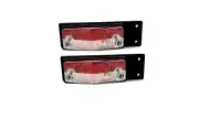 PAIR OF 2 MULTI-VOLT SIDE MARKER LIGHT FRONT HANGING RED-WHITE TRUCK TRAILER BUS
