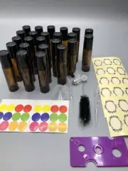 10ml Roller Bottles for Essential Oils - Amber, Glass with 24pc Amber Set