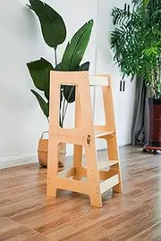 2-in-1 Learning Tower, Convertible Kitchen Step Stool, Desk & Chair, Bathroom Aid