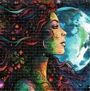 Moon Goddess by Caleb BLOTTER ART perforated tabs psychedelic art