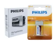 Box Of 12 Philips 9V Batteries Long Life 1.5V Zinc Chloride PHILIPS9V