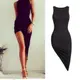 New Solid Color Sleeveless Dress Asymmetric Mini Party Dress