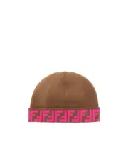 Fendi Kids FF Motif Reversible Beanie 3 Brown