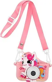 OSALADI Unicorn Digital Camera Cartoon: 1080p Video Camera Dual Lens with Silicone Cover for Boys and Girls - Unicorn Birthday Decoration Portable & Cute