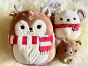 Squishmallows Christmas Dawn 8” SS, Omar Capsule 4” And Brooke 4.5” NWT Rare