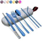 Portable Tableware Stainless Steel Set Camping Outdoor Travel Reusable