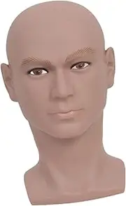 OIIBWQ Male Bald Mannequin Head Hat Display Stand,Professional Makeup Doll Head Hat Display Stand,Mannequin Head