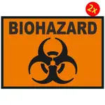 2X BIOHAZARD BIO-HAZARD DANGER 警告符號汽車卡車貼紙窗戶貼花