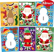 ACEmedia 32 Sheets Christmas Party Games Stickers for Kids - Make Your Own Santa, Snowman, Reindeer, Elf Activities