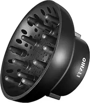 GIHALI Universal Hair Diffuser “Super Sturdy” 4.4-6.6cm for Natural Curly and Wavy Hair, Easy Install, Hair Dryer Attachment Fit for Travel (Black)