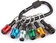 1/4 inch Hex Shank Keychain, Aluminum Alloy Screwdriver Bits Holder Keychain, 6IN1 Drill Screw Adapter Quick Release Extension Bar