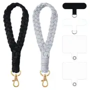 2 PCS Boho Macrame Phone Wrist Strap,Cell Phone Lanyard with Tether Tab