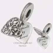 Authentic Pandora Silver Heart of Winter Dangle CZ Bead 796372CZ