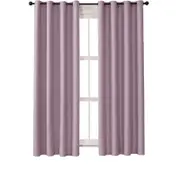 Nevenka 2 Panels Solid Color Blackout Curtains for Living Room-LightPurple