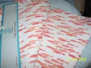 School Of Fish Table Runner White & Orange 13" X 72" New With Tag 100% Cotton