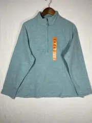 Eddie Bauer Womens Jacket Fleece 1/4 Zip Size XXL Ligth Blue