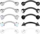 16G Stainless Steel Daith Rook Earring 8mm Curved Barbell Eyebrow Rings Piercing