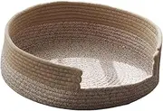 JISADER Cat Bed Basket for Indoor Use with Scratch Feature and Portable Design, Brown Gray