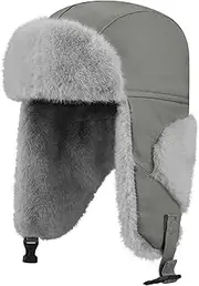 [Clakllie] Winter Warm Faux Fur Hat with Ear Warmers, Unisex Aviator Hat, Pilot Hat, Ear Muffs, Trapper Hat, Aviator Hat, Bomber Hat, Ushanka Russian Hat, Winter Hat with Ear Flaps