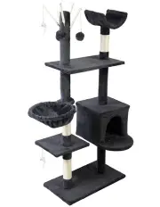 [i.Pet] Tower Scratching Cat Tree 140cm in Grey