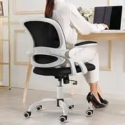 Ergonomic Office Chair, KERDOM Breathable Mesh Computer Chair, Swivel Desk Chair with Wheels and Flip-up Arms, Adjustable Height Home Gaming Chair,Home DeskChair（KD931-C-White）