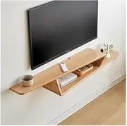 Floating TV Unit Floating TV Stand for Under TV Storage, 59.0" Modern Wall-Mounted TV Unit, Oak Entertainment Console Center Floating TV Shelf for Living Room, Bedroom Floating TV Cabinet