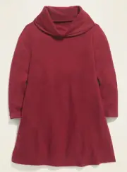 Old Navy Toddler Girl Crimson Cranberry Plush-Knit Cowl-Neck Swing Dress Size 4T