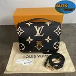 免運 LV 路易威登 M45773 黑色壓花 大LOGO郵差包 側背包 斜背包 黑色郵差包 女包 手提包