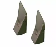 2 - Hensley Style Heavy Duty Crimp-On Tiger Rock Point Bucket Teeth - T3C