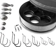 Yoyito Aluminum Hand Line Reel Pocket/Travel Fishing Kit (30 lb Clear line)
