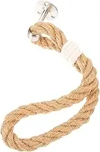 Tofficu Over Door Towel Rack Handmade Rustic Jute Rope Towel Holder for Bathroom Space Saving Design Bathrobes Clothes Multi Purpose Storage
