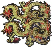 SHINEOFI 2Pcs Dragon Pattern Iron Patches Decorative Sew Clothes Accessories for Clothing Repair Wear Resistant Garment Appliques for DIY Crafts and Fashion Decor